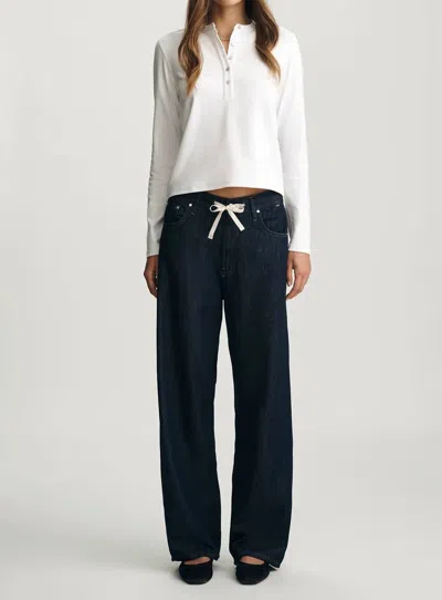 Mavi Nella Wide Leg In Rinse Well Blue In Black