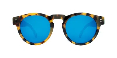Illesteva Leonard Sunglasses In Tortoise / Blue Mirror