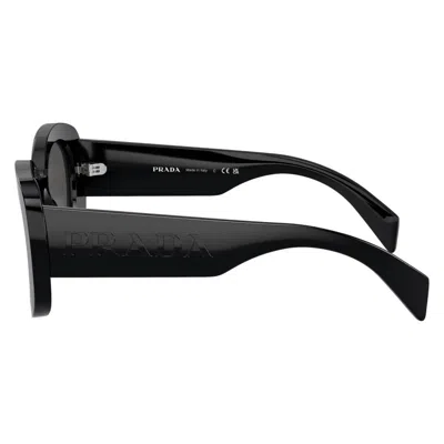 Prada Dark Grey Oval Ladies Sunglasses Pr A13sf 1ab5s0 55 In Black