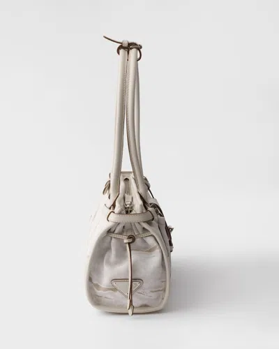 Prada White Bonnie Medium Shoulder Bag In Neutral