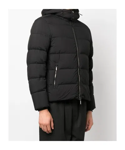 Moorer Long-sleeved Down Jacket In Black