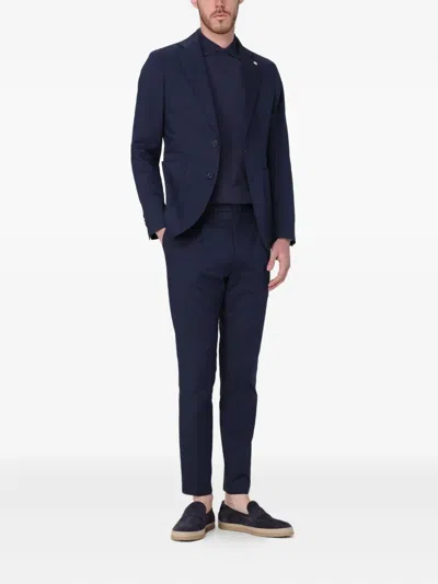 Manuel Ritz Two-button Patch-pocket Suit In Blue