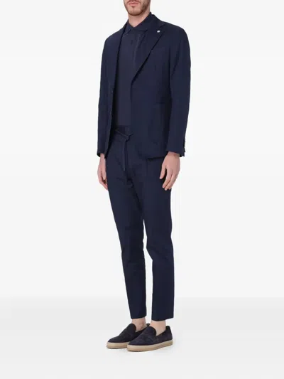 Manuel Ritz Two-button Patch-pocket Suit In Blue