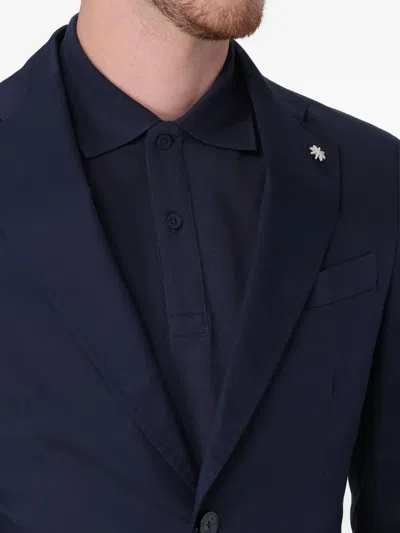 Manuel Ritz Two-button Patch-pocket Suit In Blue