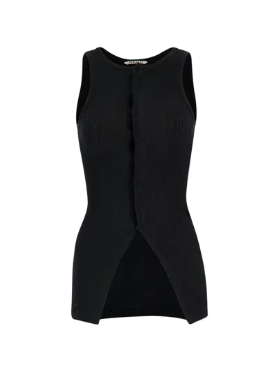 Auralee Button-up Tank Top In Black
