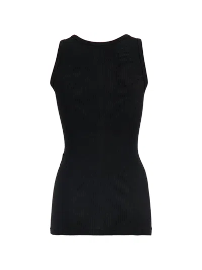 Auralee Button-up Tank Top In Black