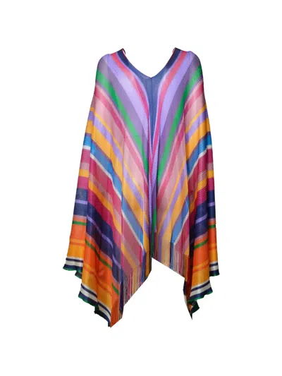 Etro Striped Fringed Jacket In Multi