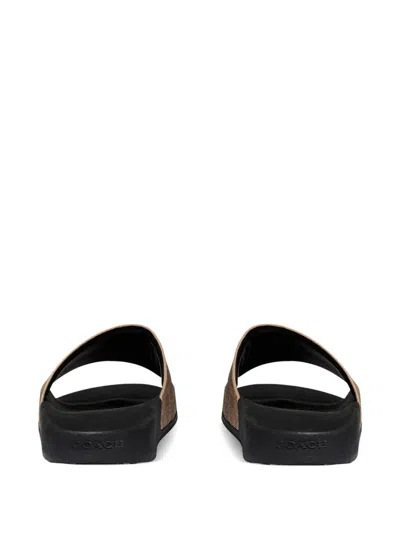Coach Udele Sport Slide In Signature Canvas In Sand