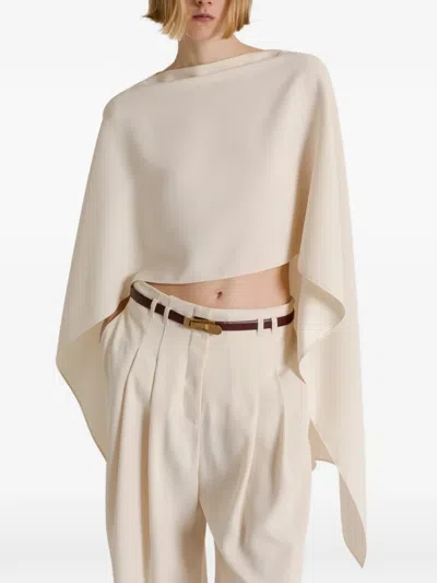 Alberta Ferretti Draped Cape In Neutral