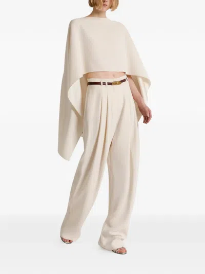 Alberta Ferretti Draped Cape In Neutral
