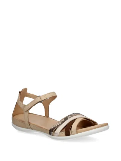 Ecco Flash Leather Ankle Strap Sandals In Neutral
