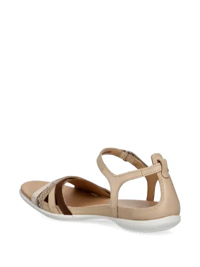 Ecco Flash Leather Ankle Strap Sandals In Neutral