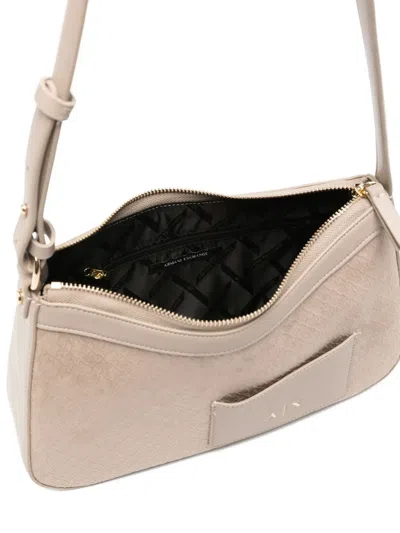 Armani Exchange Shoulder Bag In Technical Fabric In Neutral