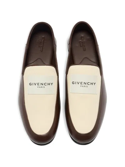 Givenchy Logo-patch Loafers In Brown