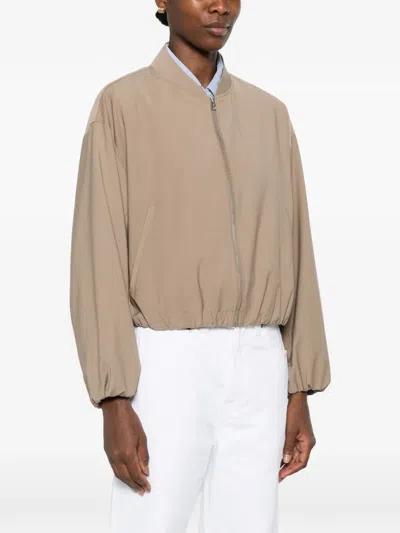 Marc O'polo Elasticated-hem Bomber Jacket In Neutral