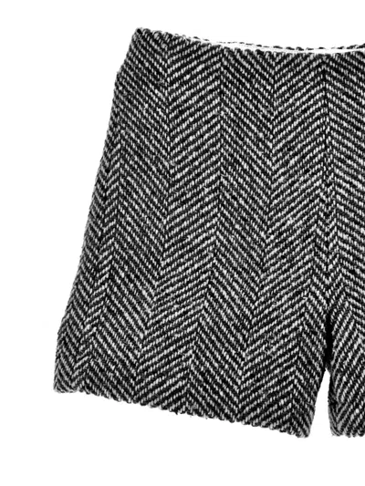 Ermanno Scervino Junior Herringbone-pattern Shorts In Black