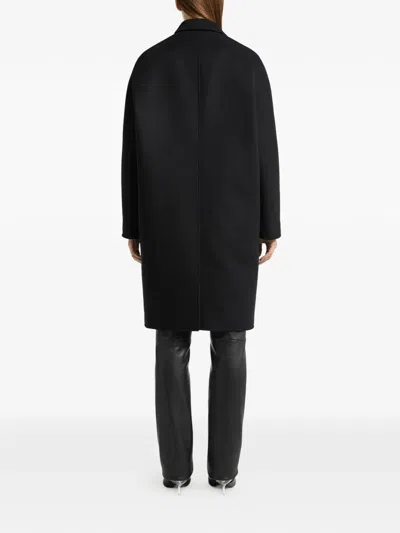 Courrèges Double-breasted Oversized Coat In Black
