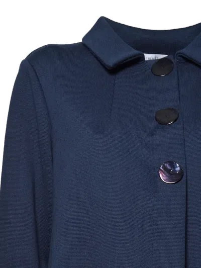 Charlott Button-up Collared Jacket In Blue
