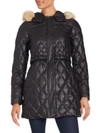 ANDREW MARC NATURAL COYOTE FUR QUILTED COAT,0400090026674