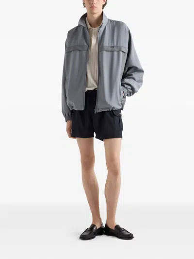 Prada Mohair Wool Jacket In Gray