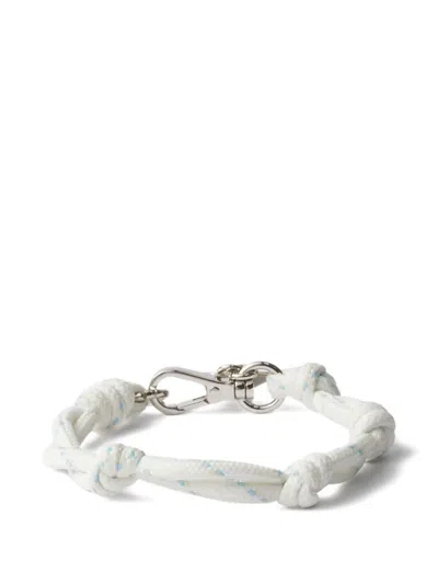 Prada Cord Bracelet In White