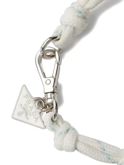 Prada Cord Bracelet In White