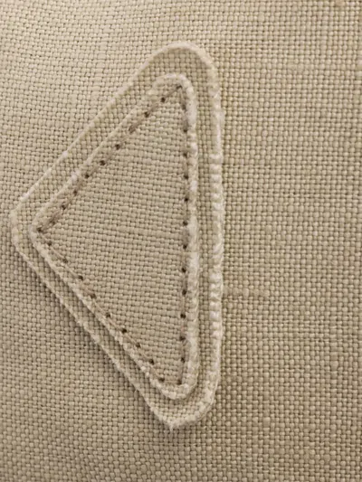 Prada Linen Baseball Cap In Neutral