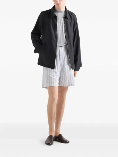 Prada Linen Jacket In Black