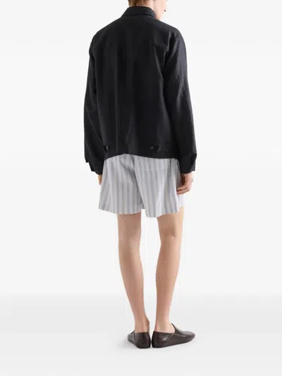 Prada Linen Jacket In Black