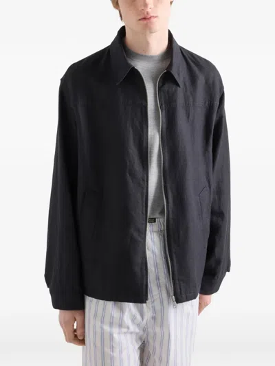 Prada Linen Jacket In Black