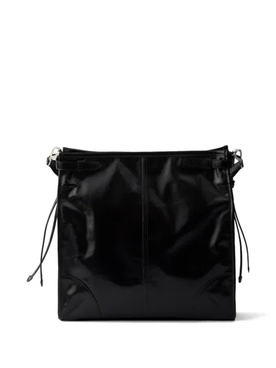 Prada Shoulder Bag Top Handle Smooth Finish In Black