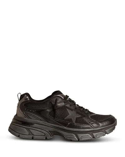 Golden Goose Lightstar Net And Leather Upper Tpu Star Net Heel And Spur In Black