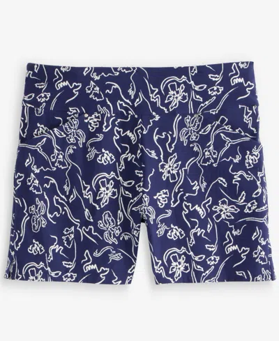 Inc International Concepts Women's Printed Pull-on Shorts, Macy's Exclusive In Blue