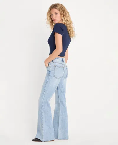 Good American Womens Indigo1288 Vintage Low Relaxed Flare-leg Denim Jeans In Blue