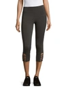 ANDREW MARC Two-Tone Knit Ankle Leggings