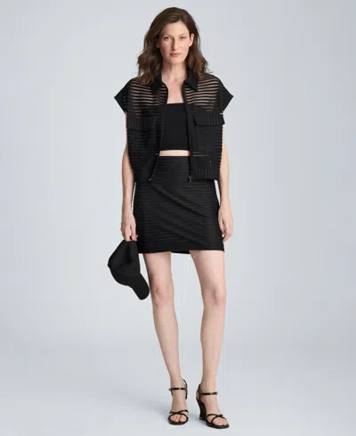 Kenneth Cole Pull On A-line Mini Skirt In Black