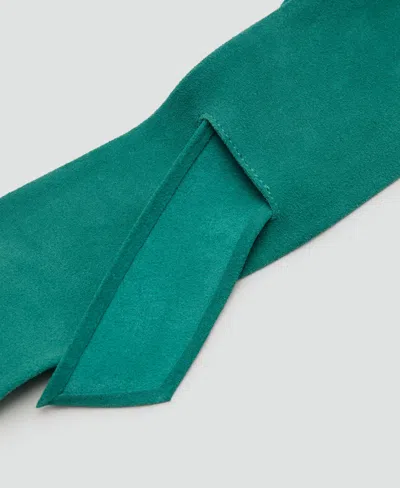 Mango Suede Obi Belt In Blue
