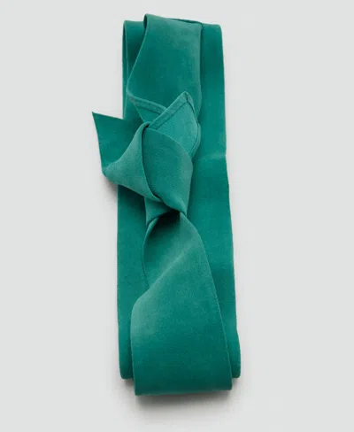 Mango Suede Obi Belt In Blue