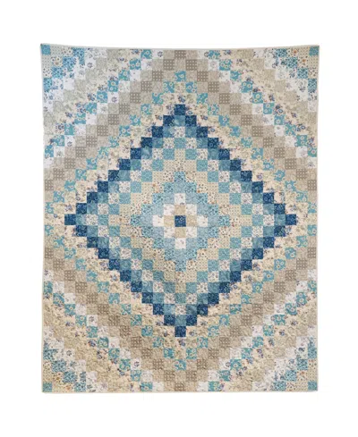 Donna Sharp Diamond Reversible Throw, 50" X 62" In Blue