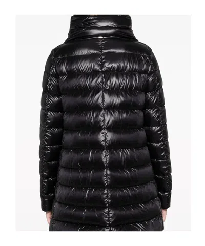 Herno Quilted Long-sleeved Down Jacket In Black