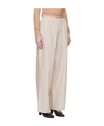 Baserange Striped Elasticated Trousers In Brown