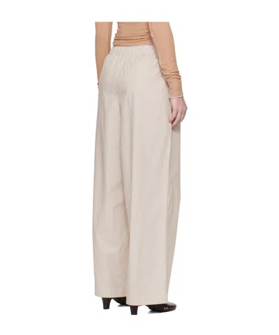 Baserange Striped Elasticated Trousers In Brown