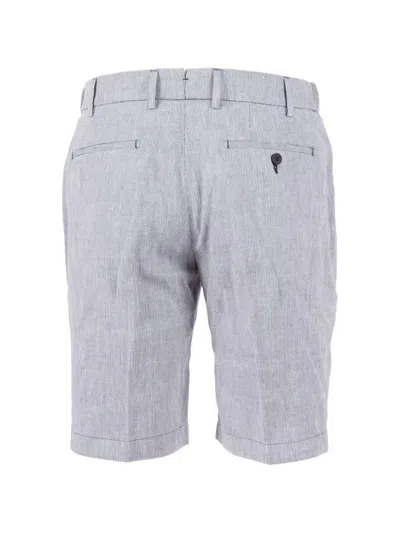 Berwich Herringbone-pattern Chino Shorts In Gray