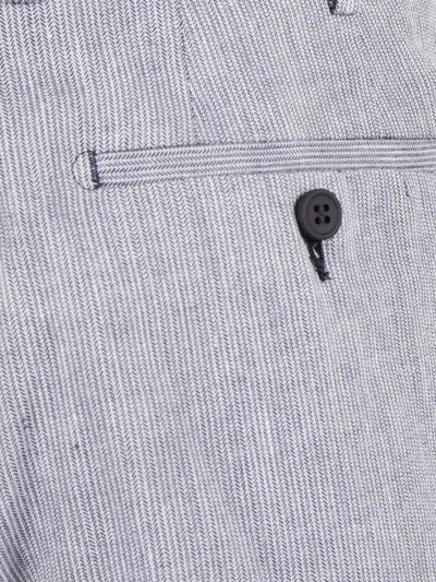Berwich Herringbone-pattern Chino Shorts In Gray