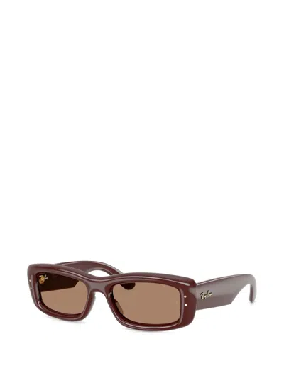 Ray Ban Rectangle-frame Sunglasses In Brown