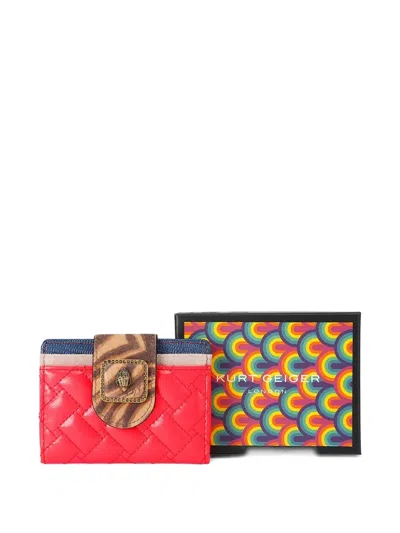 Kurt Geiger Eagle-head Quilted Wallet In Red