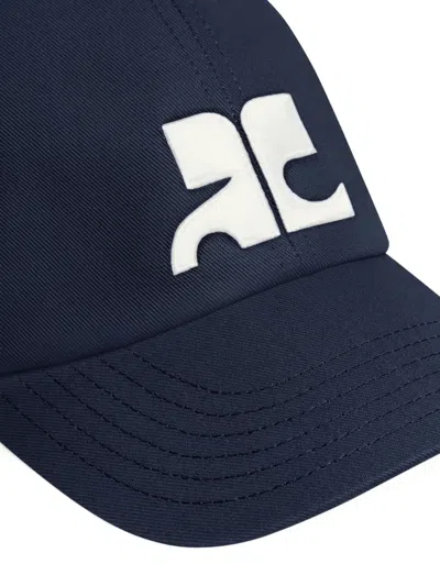 Courrèges Ac Logo-patch Cap In Blue