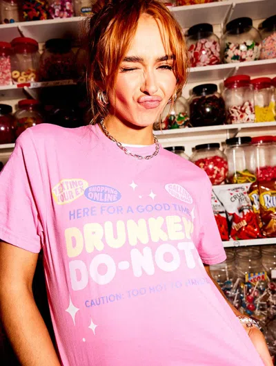 Skinnydip London Drunken Do-nots T-shirt In Pink