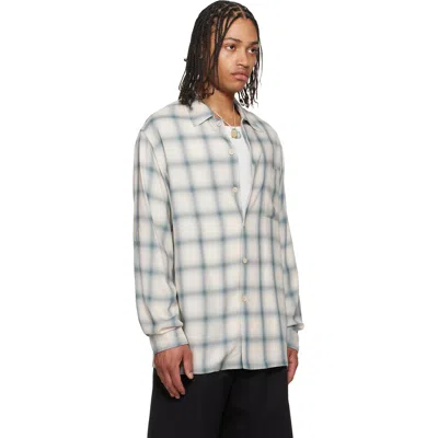 Our Legacy Off-white Drift Shirt In Blue