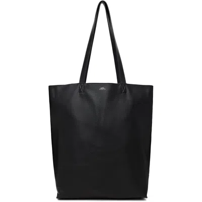 A.p.c. Men Black Leather Maiko Shopping Bag